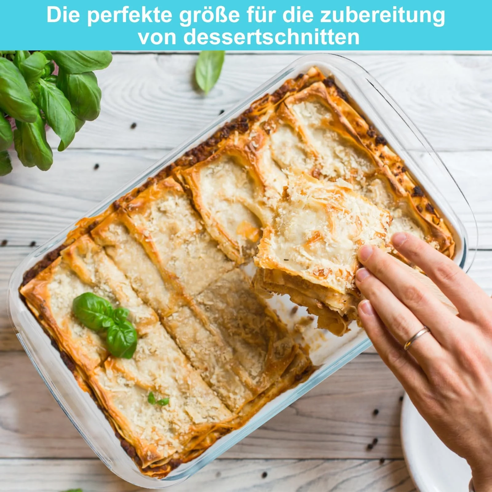 Стеклянная форма для запекания глубокая прямоугольная прозрачная 1,5 л, фото №5