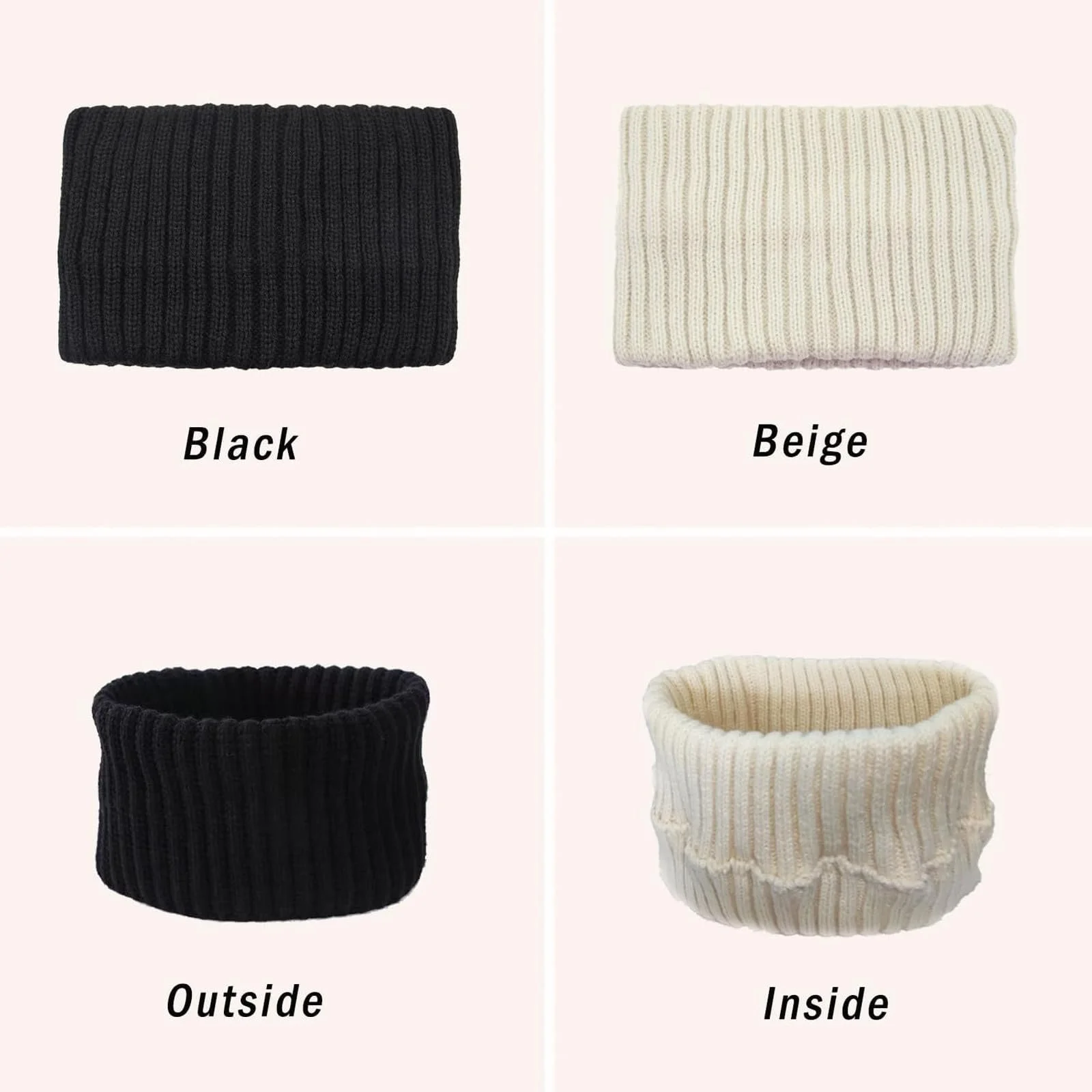 Пов'язка на голову В'язана, еластична, флісова, фото №3