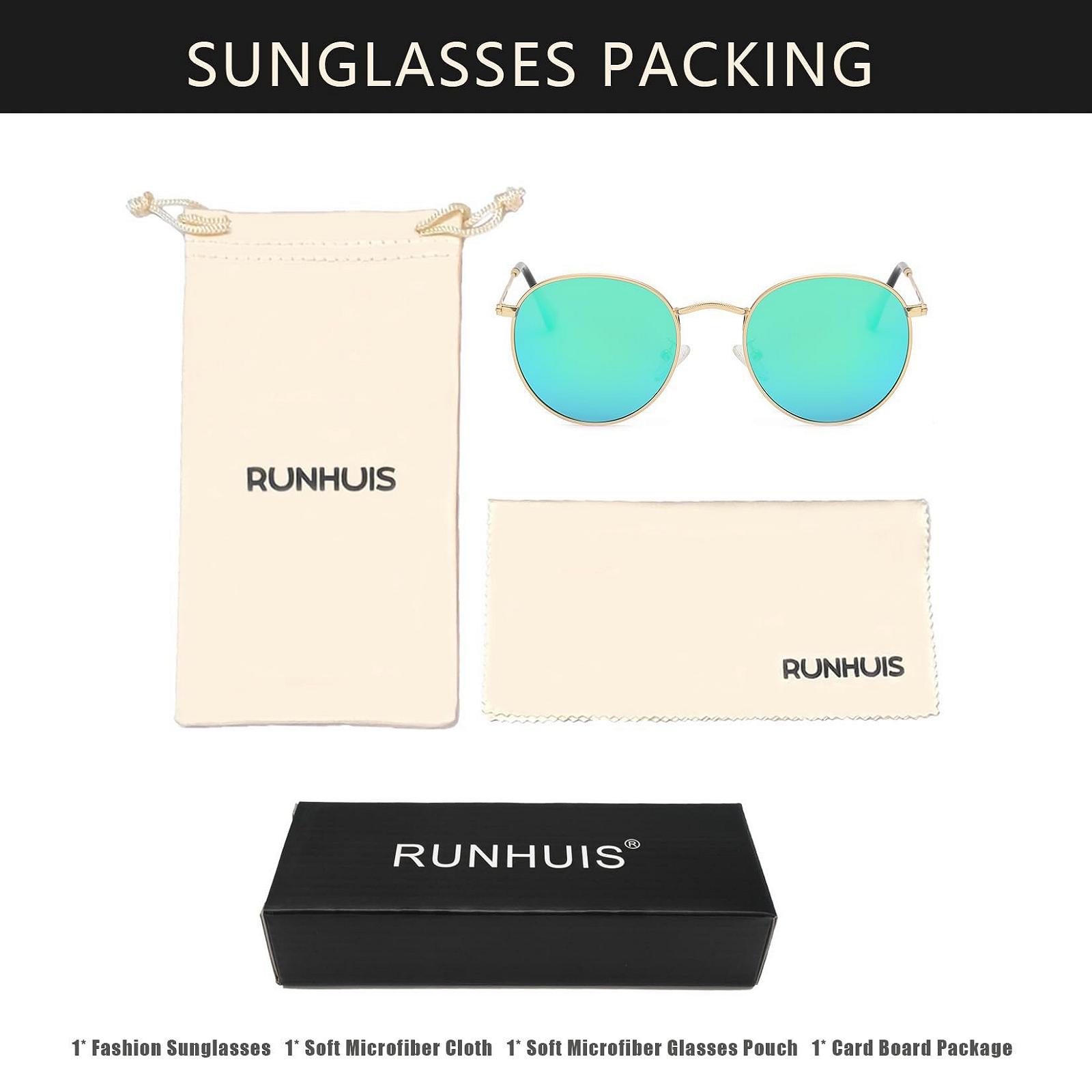 Поляризовані сонцезахисні окуляри Small Round Runhuis для жінок і чоловіків, вінтажні, класичні, фото №7