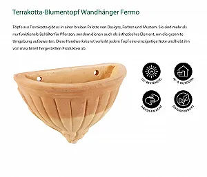 Настенное кашпо Dehner Antique полукруглое, прибл. 30 x 20 x 18 см, терракота synthetic.ua - Фото 1