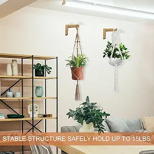 Крючок для растений настенный L-образный деревянный для помещений и улицы synthetic.ua - Фото 1