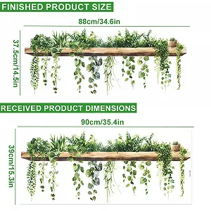 Наклейка на стіну milaosk Green Leaves Plants Flower Vine Ivy Vine Flower Pot самоклеюча 88 см x 37 см synthetic.ua - Фото 1