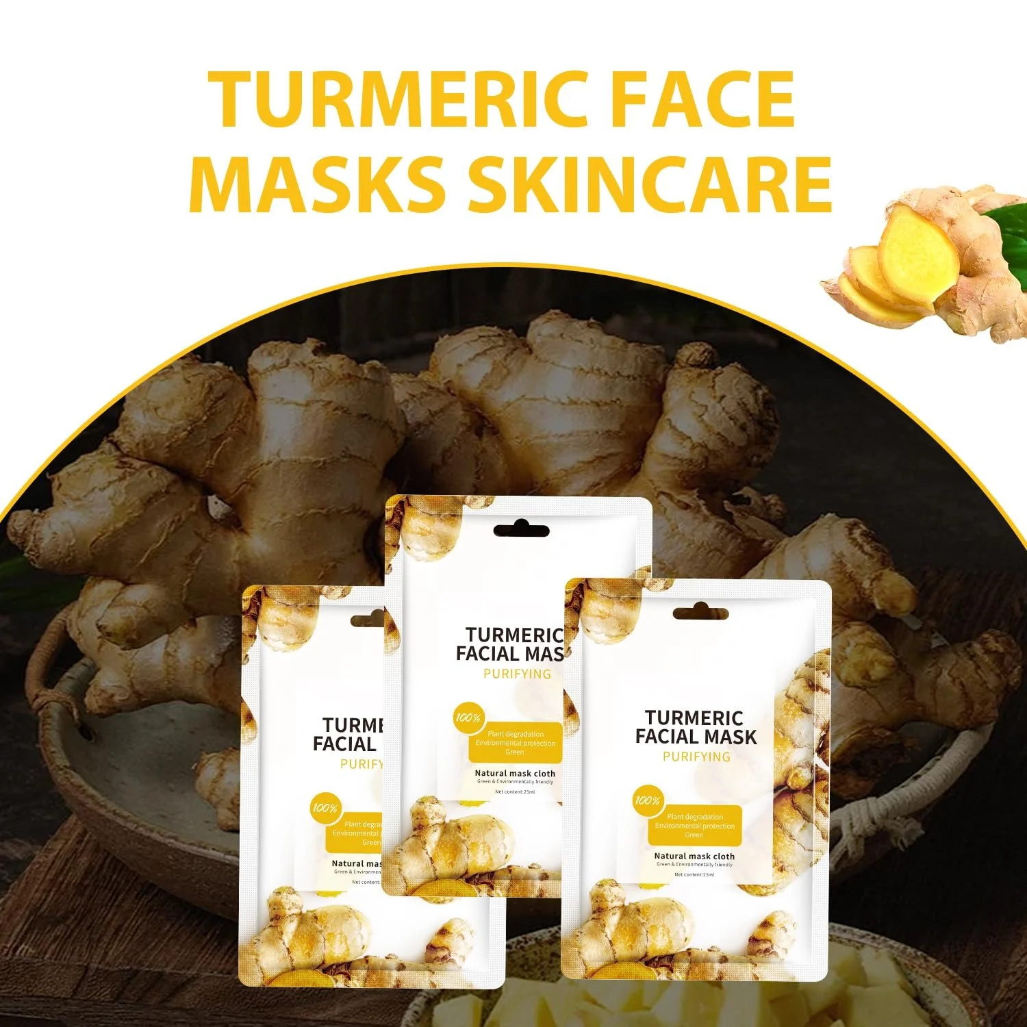 Маска для лица Turmeric (10 шт. в упаковке), фото №7