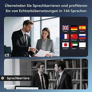 Бездротові навушники для перекладу мов AI BUABMEQ Bluetooth 5.4 з відкритим вухом synthetic.ua - Фото 1