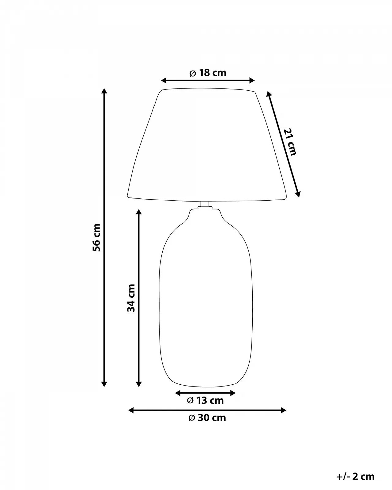 Настільна лампа Matilde Керамічна Паперовий абажур Конусна форма 56 см Grey, фото №3