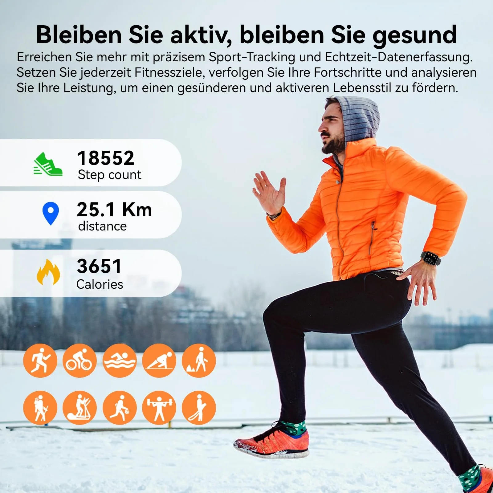 Смартгодинник Bebinca Жіночий / Чоловічий з функцією телефону, 1,85 дюймовий HD квадратний сенсорний екран, фото №3