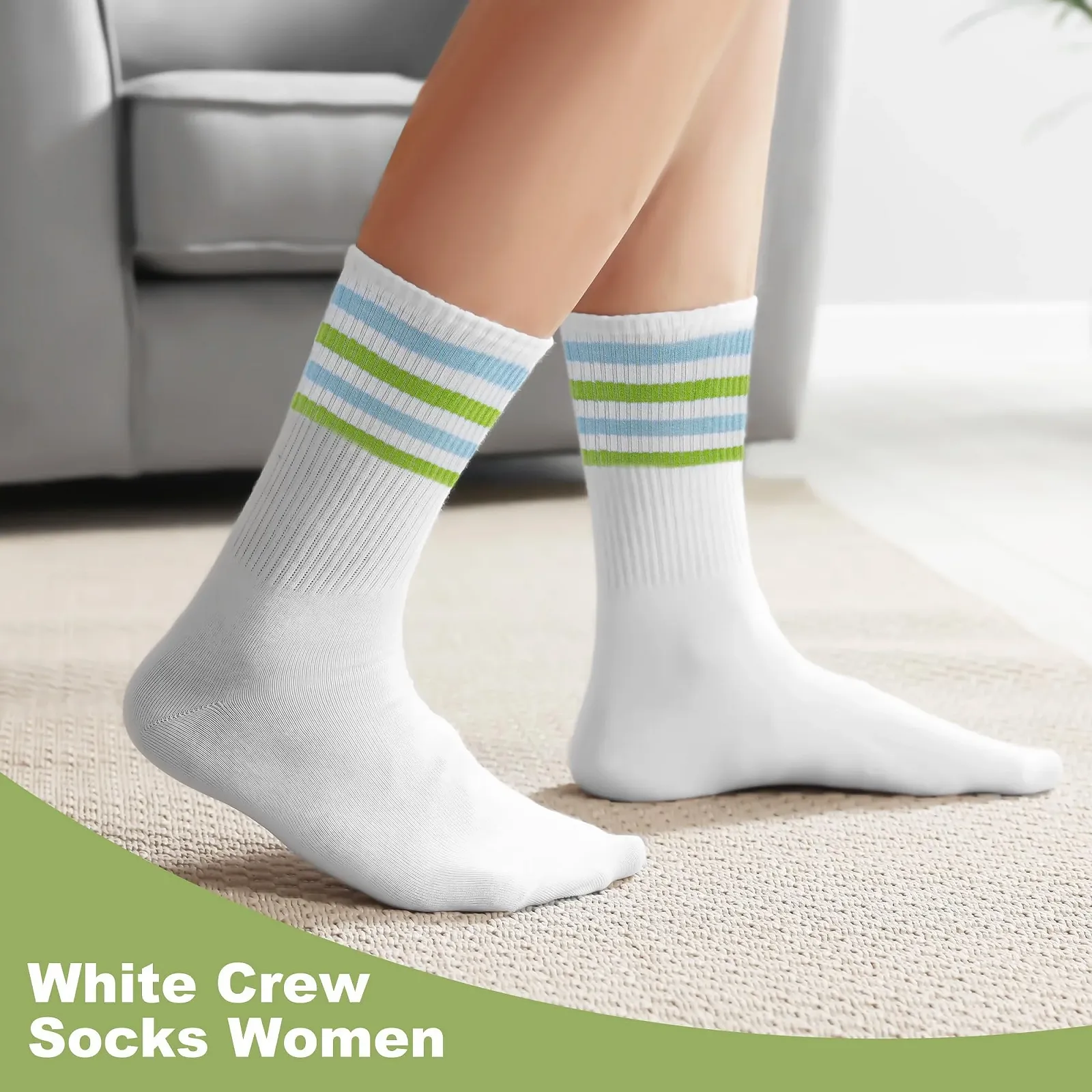 Жіночі тенісні шкарпетки 6 пар, бавовняні шкарпетки, спортивні шкарпетки, високі, фото №5 Жіночі тенісні шкарпетки 6 пар, бавовняні шкарпетки, спортивні шкарпетки, високі, фото №5