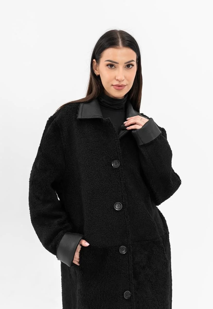 Кожаное пальто Hollert Kiana Lambskin Merino Reversible Женское Черный, фото №7 Кожаное пальто Hollert Kiana Lambskin Merino Reversible Женское Черный, фото №7