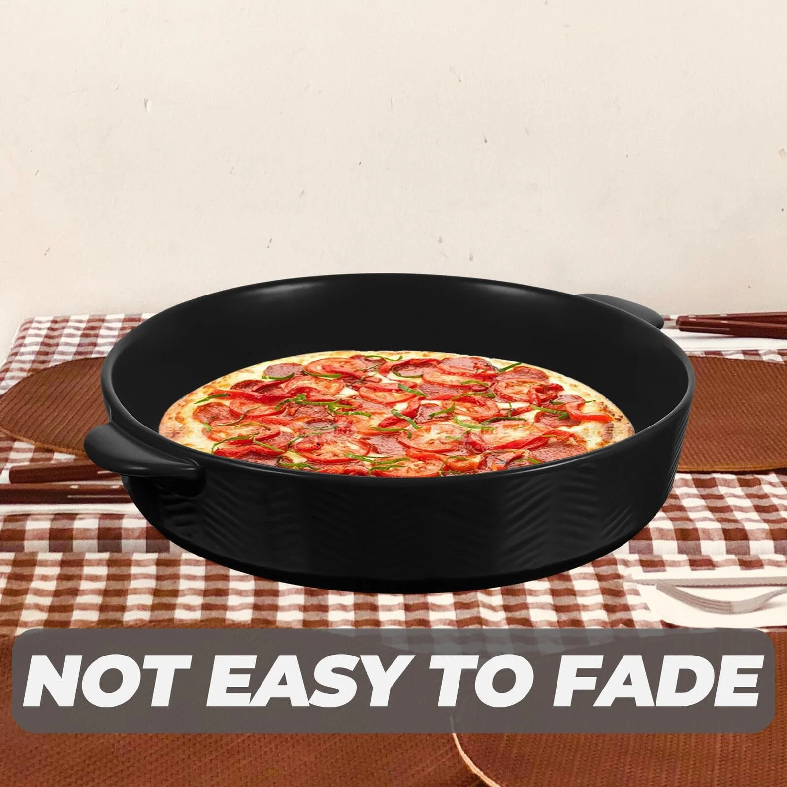 Керамічна форма для запікання з двома ручками термостійка для духовки та мікрохвильової печі, фото №9