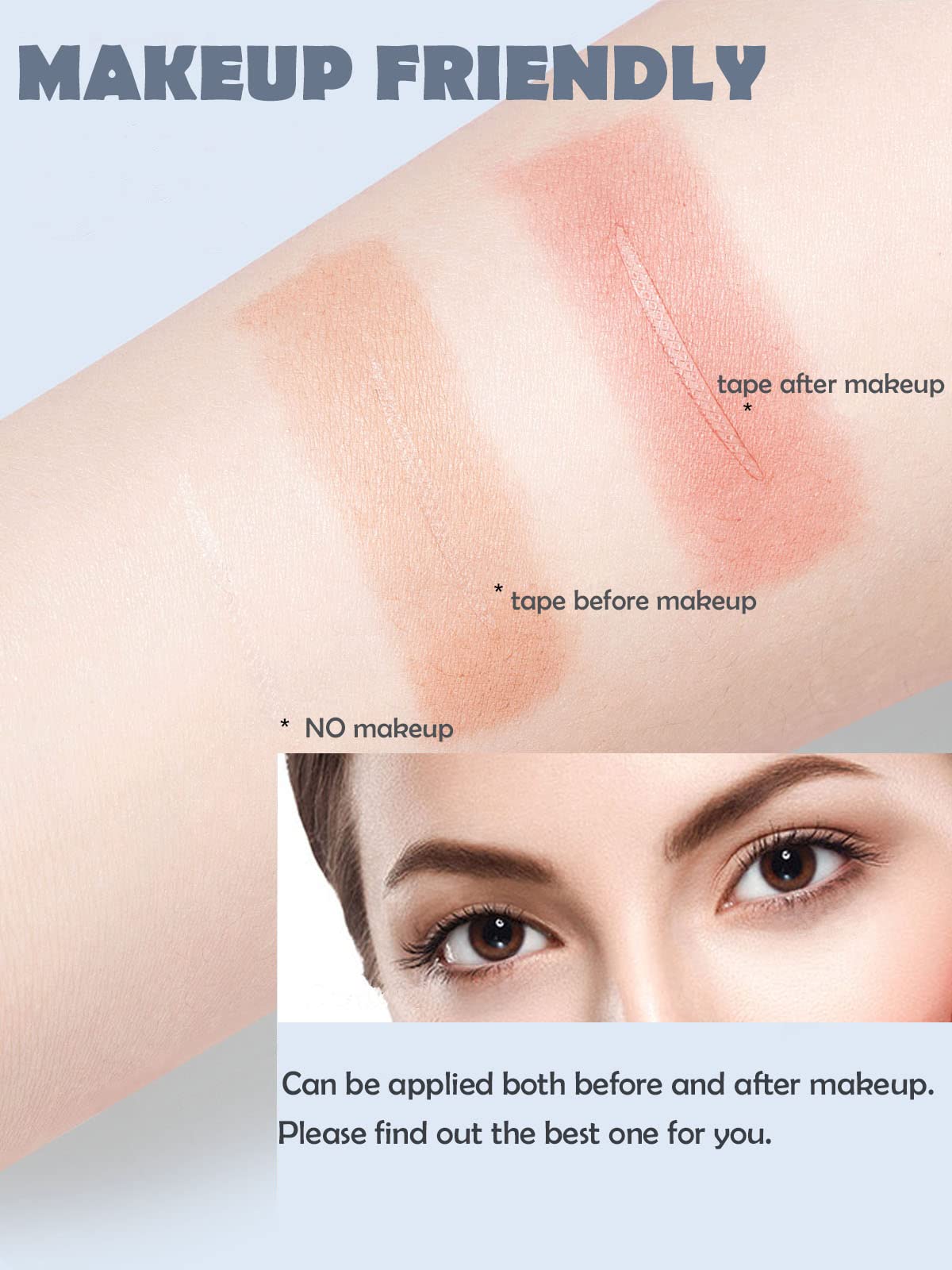 Стрічки для підтяжки повік Sportools 2TYPEU101 (M) Invisible Stripes Eyelid 360 шт для підтяжки повік без хірургії, фото №7