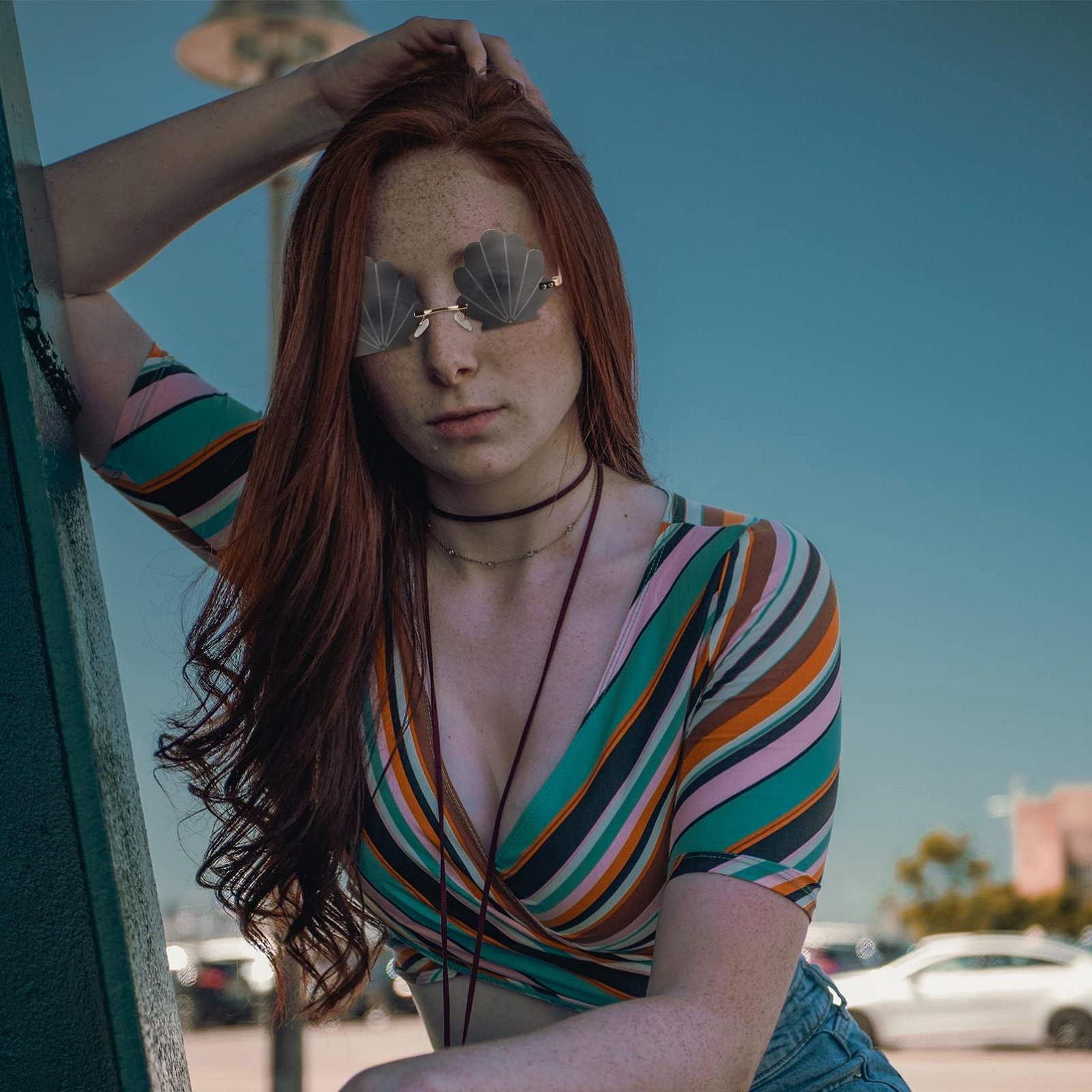 Сонцезахисні окуляри NUOBESTY Незвичайної Форми в Стилі Панк, Темно-сірий, фото №3