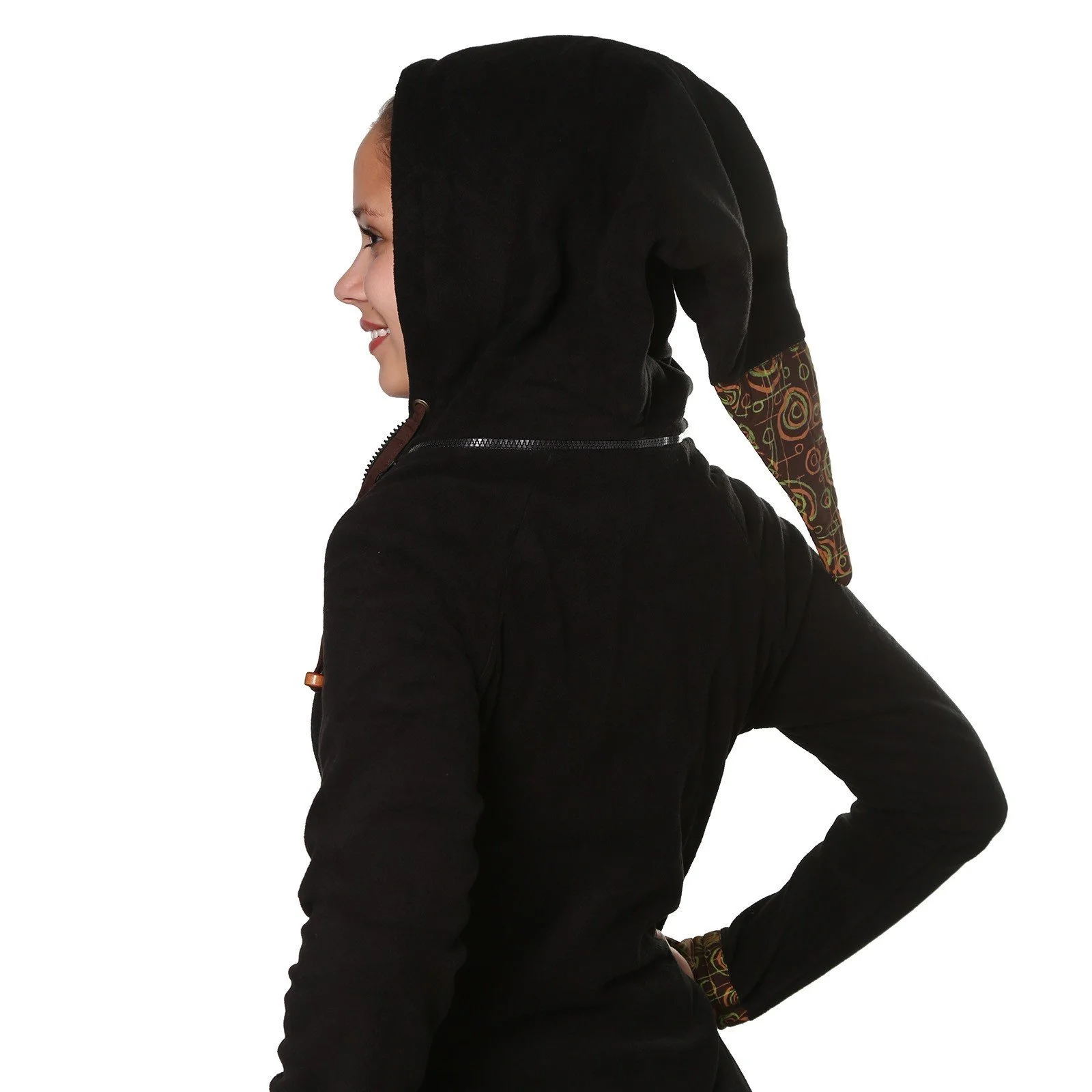 Жіноче коротке флісове пальто Kunst und Magie зі знімним загостреним капюшоном Fairy, фото №2 Жіноче коротке флісове пальто Kunst und Magie зі знімним загостреним капюшоном Fairy, фото №2