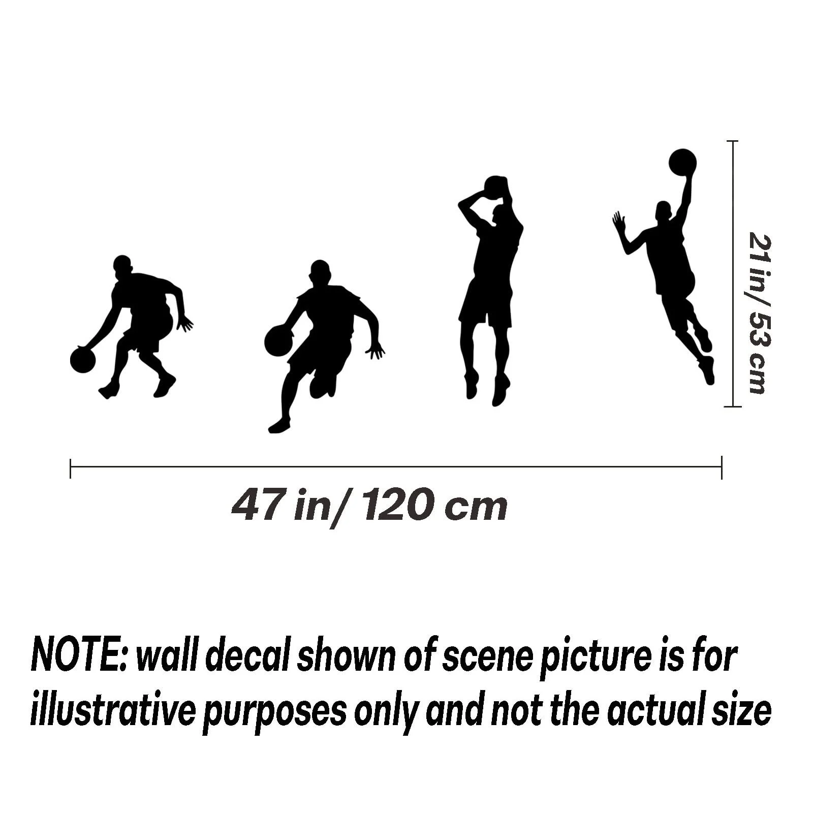 Наклейки на стіну Basketball Sports Style баскетболісти вінілові чорні, фото №5