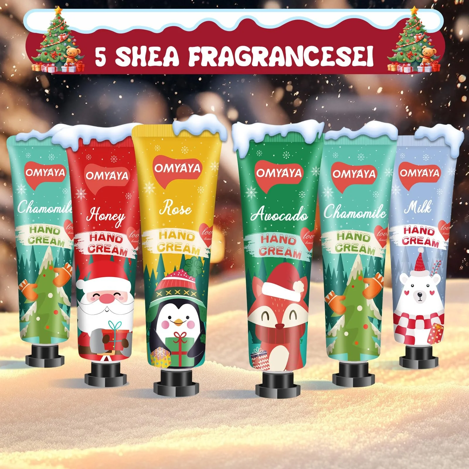 Крем для рук Набор из 6 мини кремов для путешествий Авокадо, Черника, Роза, Молоко, Мед, фото №5