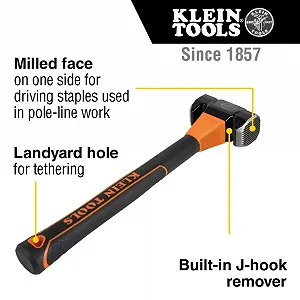Молоток электромонтажника Klein Tools 809-36MF с рифленым бойком synthetic.ua - Фото 1