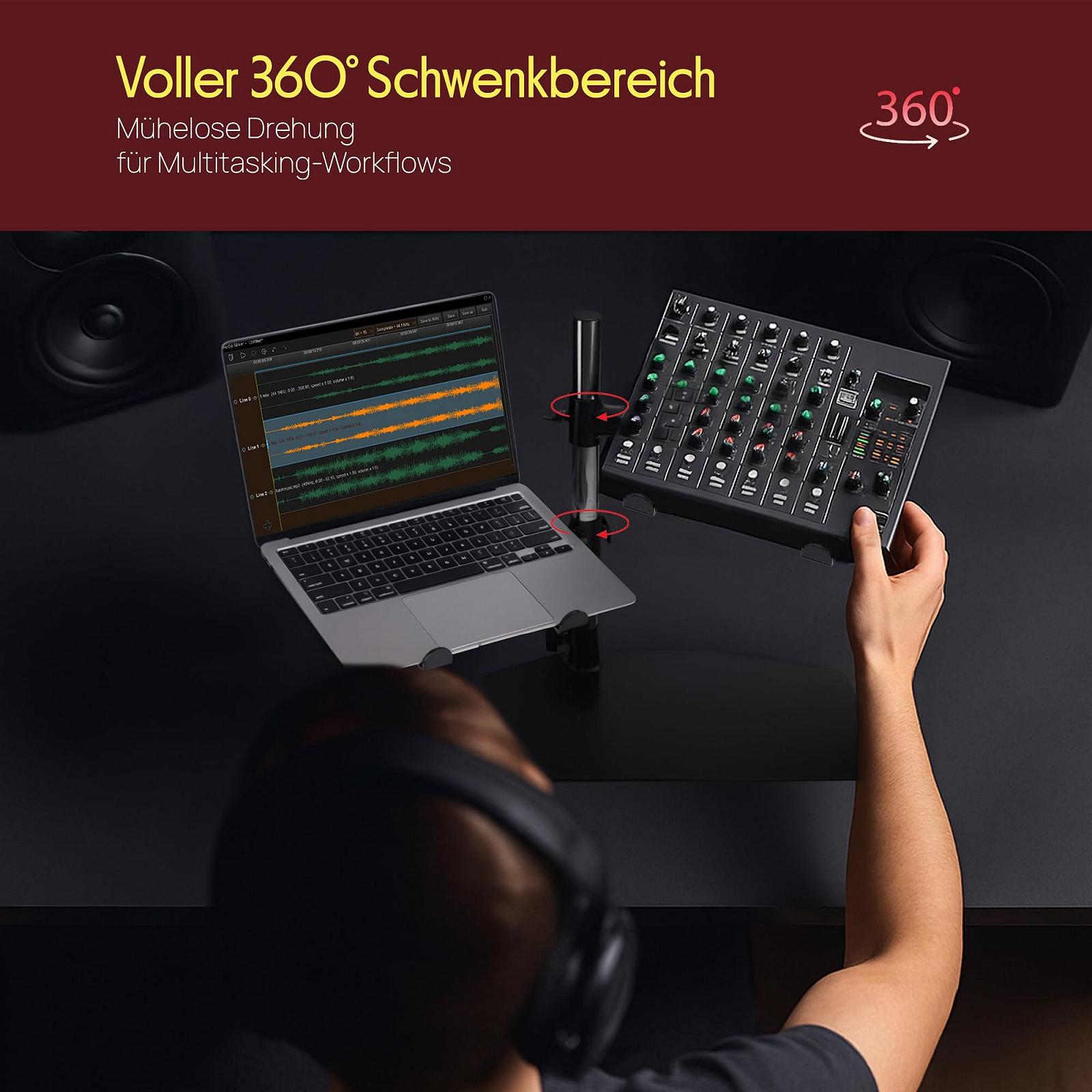 Підставка для ноутбука PylePro PLPTS45 для мікшерного студійного обладнання, одинарна, фото №4