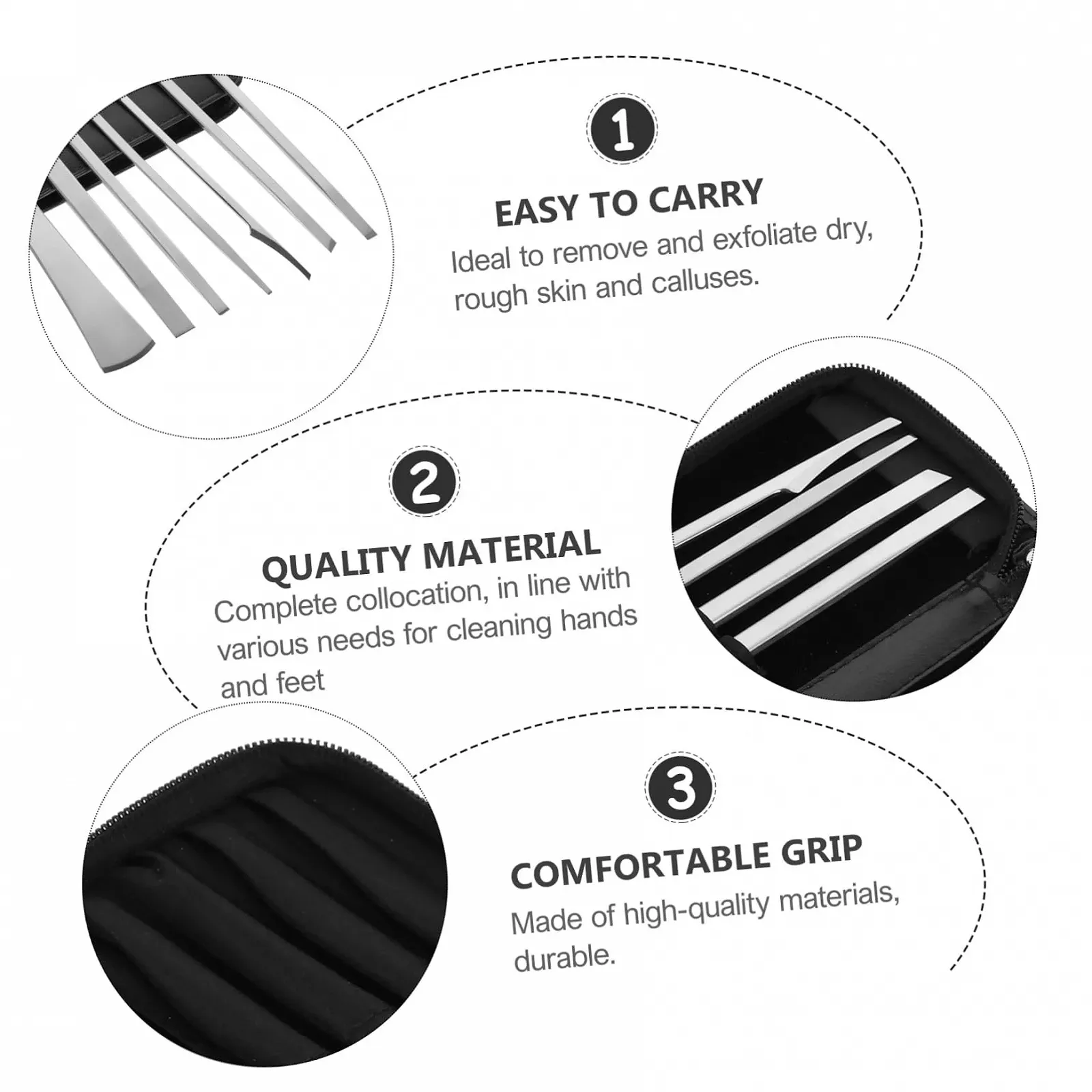 Набор ножей для педикюра Healvian 7 предметов Серебро, фото №8