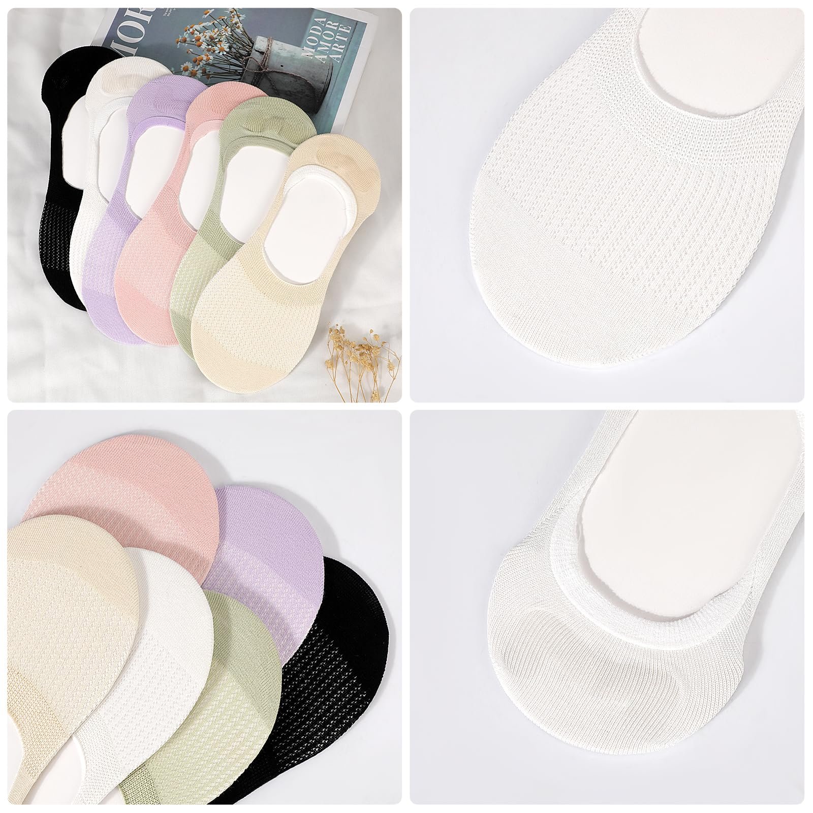 Жіночі шкарпетки-невидимки Бавовняні дихаючі сітчасті 6 пар, фото №7