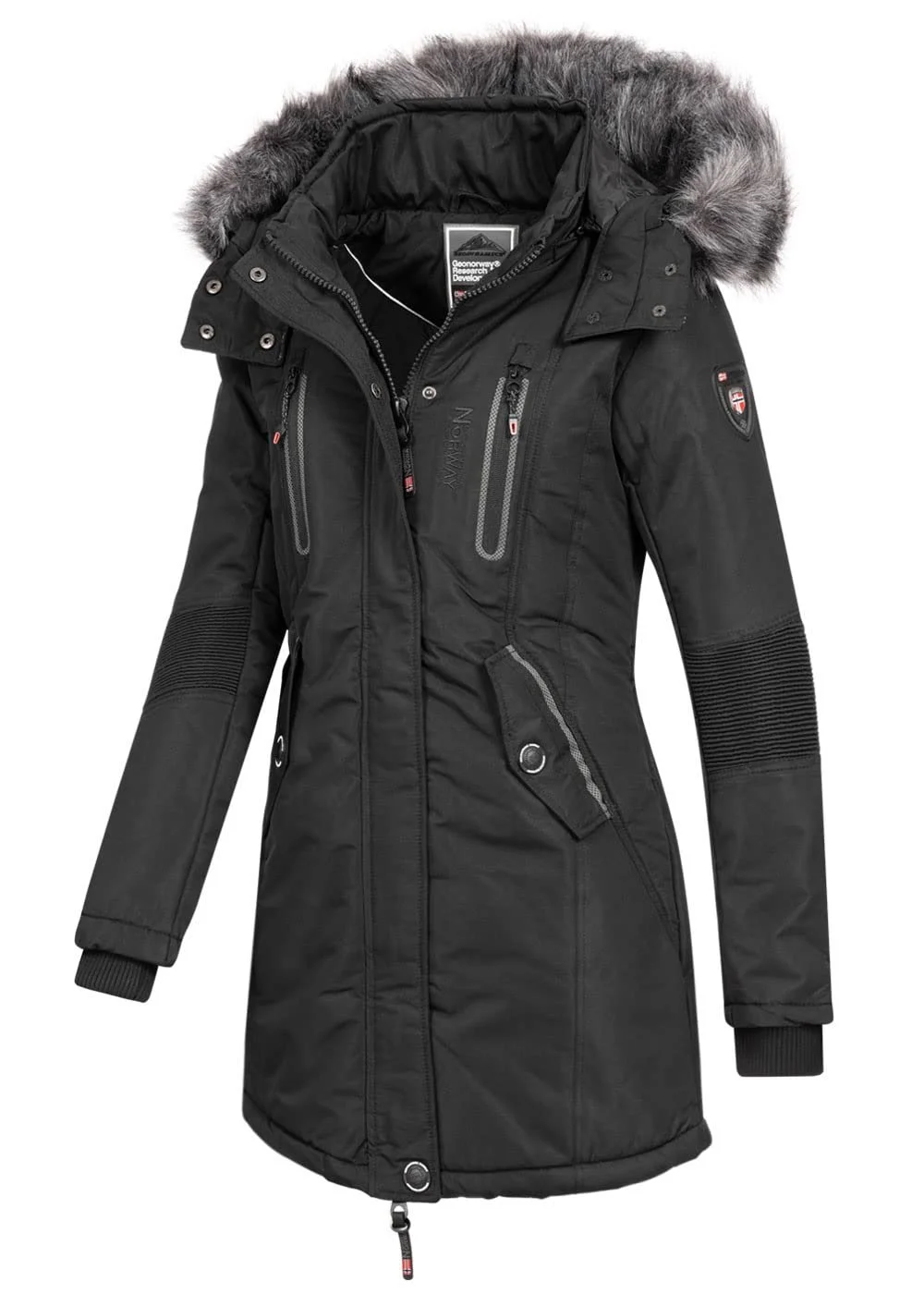 Жіноча зимова парка Geographical Norway Coracle / Coraly XL з хутряним капюшоном, фото №2