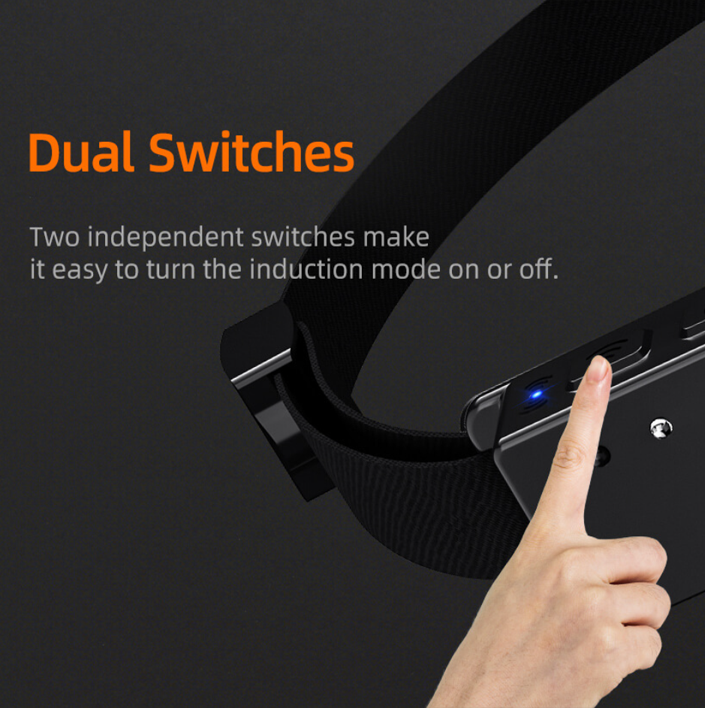 Фонарь налобный сенсорний аккумуляторный HL76 SuperFire 300 Lumen, фото №3