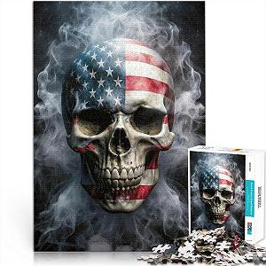Пазл USA Skull in Smoke 1000 деталей 26 x 38 см - Фото 1
