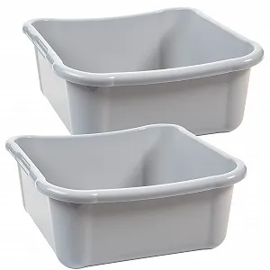 Миски Sustania Квадратные 2 шт 12 л 15.5 x 35 x 35 см пластик Светло-серый - Фото 1