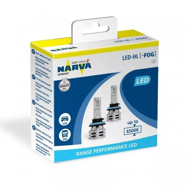 Світлодіодна лампа Narva RPL Range Performance 18036 H8/H11/H16 12/24v 6500K X2 24W PGJ19-2, фото №1