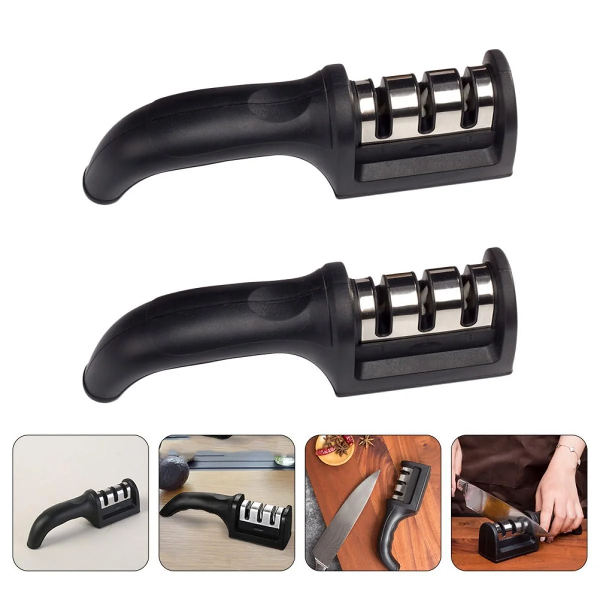 Точило для ножів Gatuida ручне алмазне з ергономічною ручкою 2 шт., фото №9