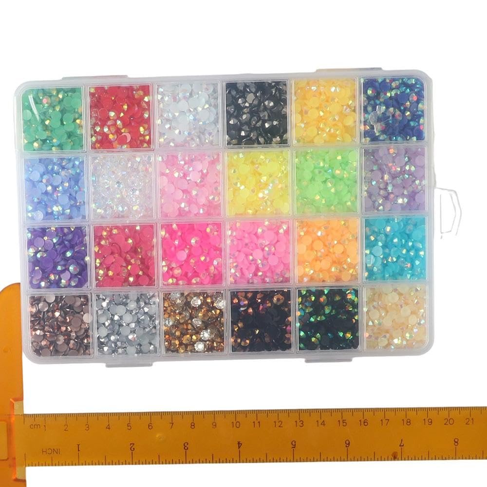 Стрази 5 mm-смола, 24 кольори, 12000 штЖелейні, Плоска задня частина, Різнокольорові зі смоли для DIY, фото №3