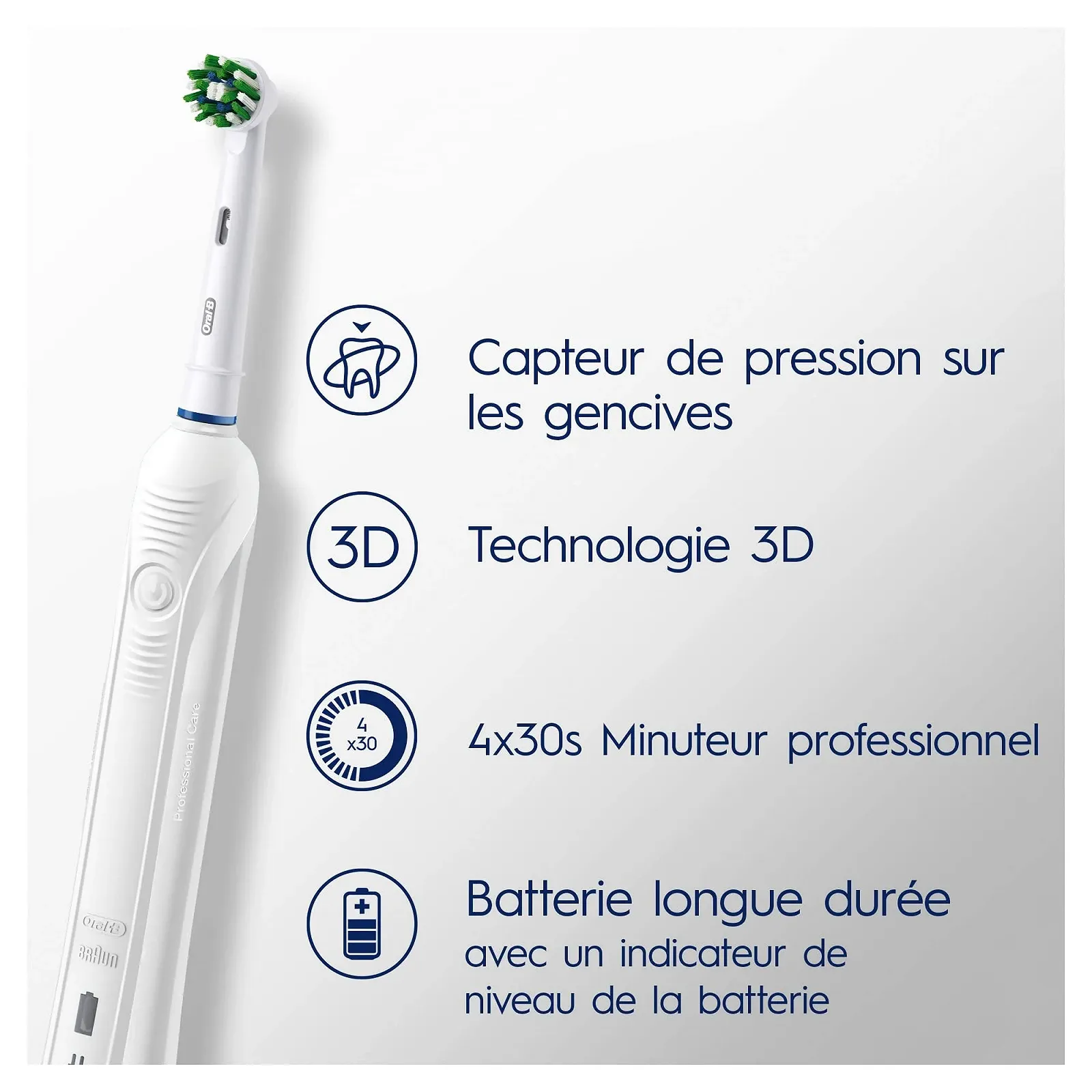 Электрическая зубная щетка Oral-B Pro 1 750 дорожный футляр Белая, фото №5