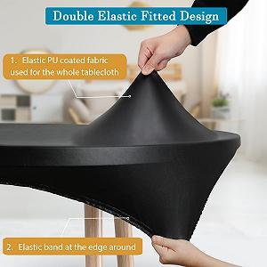 Скатертина Rinpon Double Fitted Design PU Кругла Натяжна Зносостійка Еластична Водонепроникна synthetic.ua - Фото 1