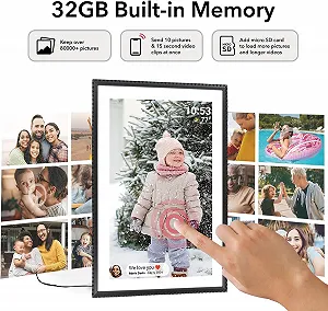 Цифрова фоторамка WiFi 10.1 дюйма 32 GB 1280 x 800 HD IPS Touchscreen Auto Rotate Frameo synthetic.ua - Фото 1