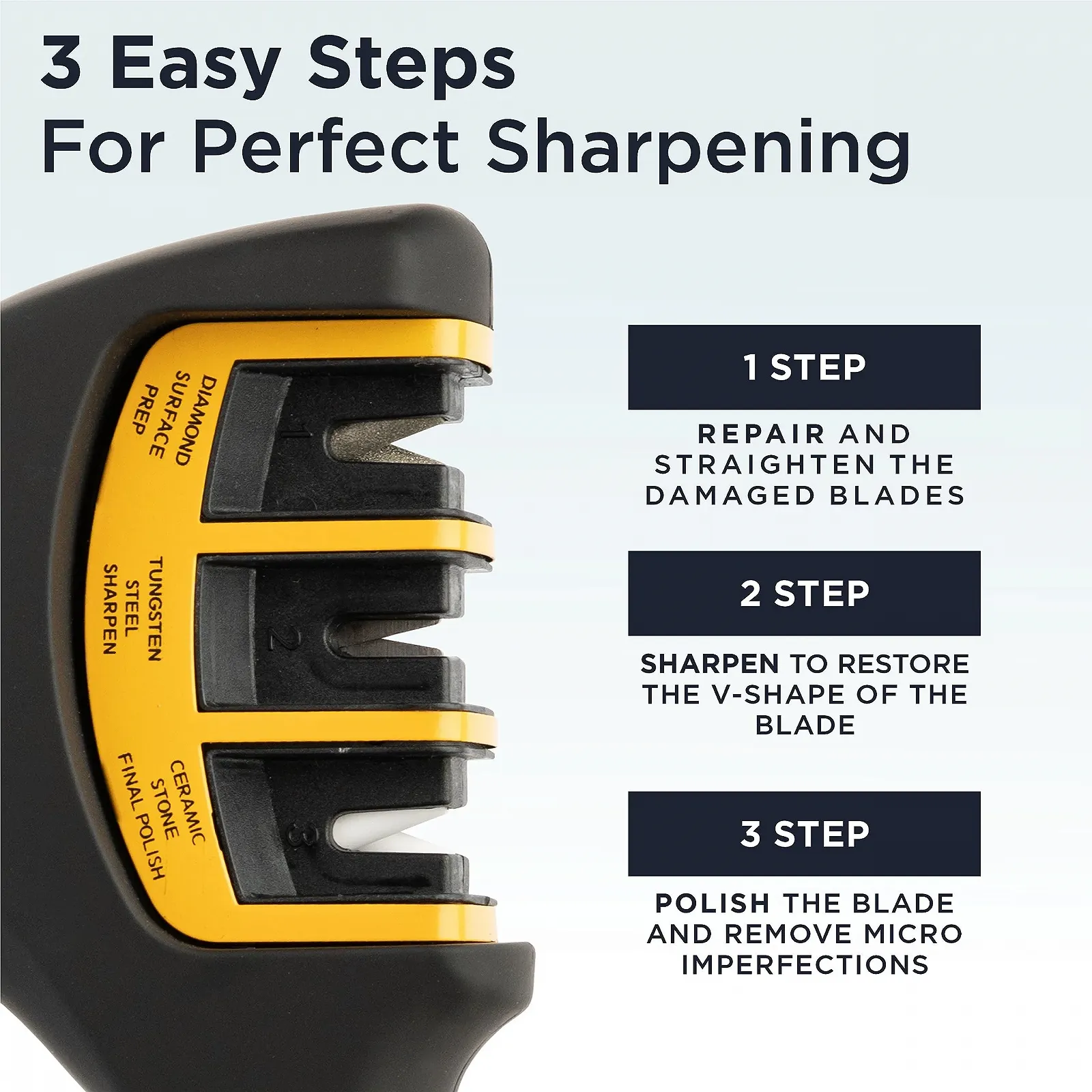 Точило для кухонних та кишенькових ножів Deiss PRO 3-ступінчаста Помаранчева, фото №7