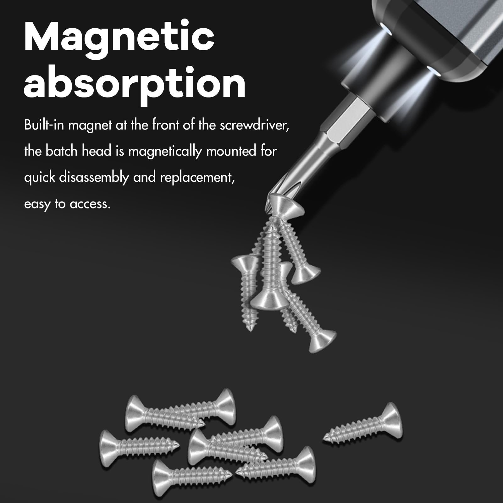 Електрична викрутка Precision 68 в 1 з 68 магнітними бітами 0.12Nm до 0.35Nm 5/32" Hex для iPhone Laptop Watch, фото №5