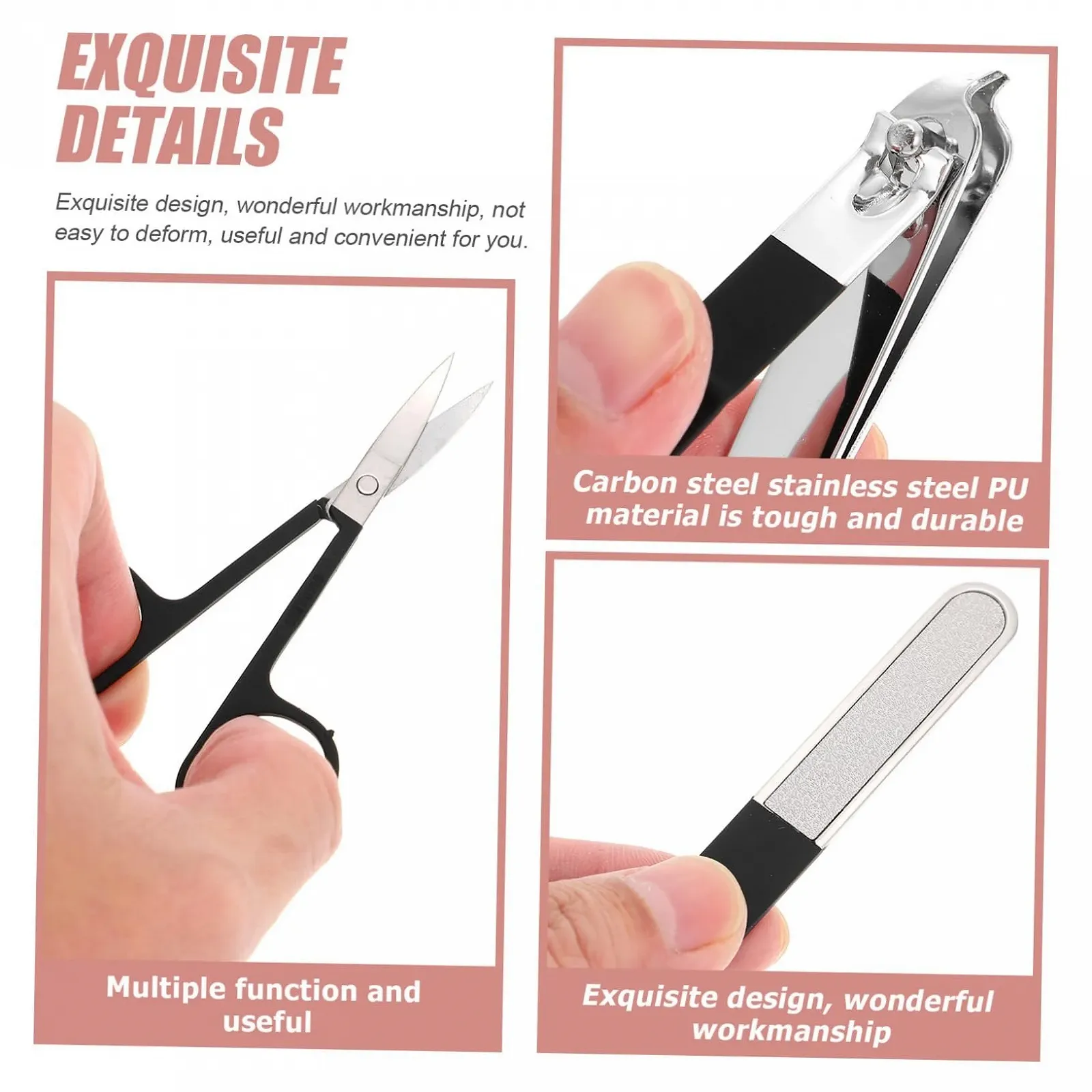 Набор для ухода за ногтями из нержавеющей стали Черный, фото №4