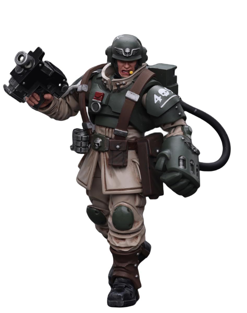 Фигурка коллекционная Warhammer 40K JoyToy Astra Militarum Cadian Command Squad Veteran Sergeant с Power Fist, масштаб 1:18, фото №6