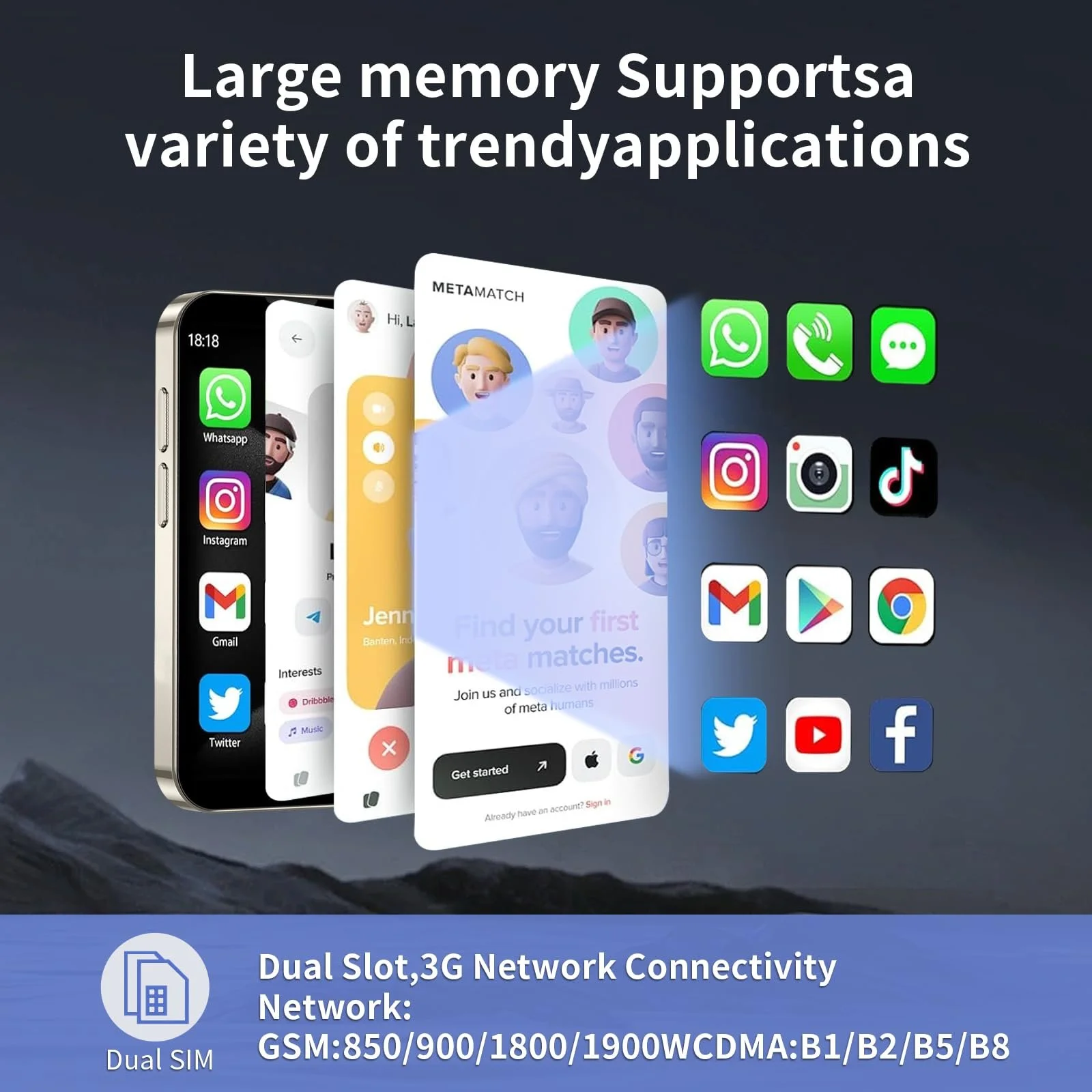 Міні-смартфон 3.0" 2/16GB Android 9.0 900 мАг Рожевий, фото №3