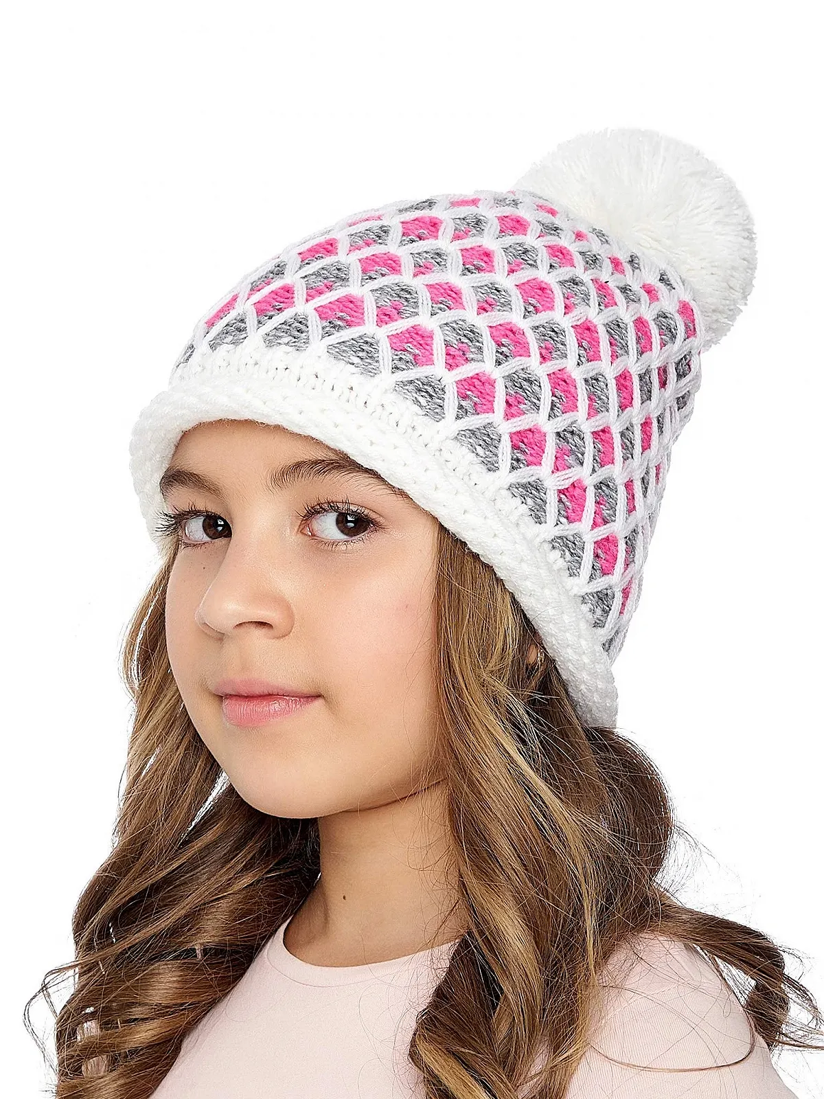 Шапка детская Marhatter зимняя с помпоном, вязаная, фото №3