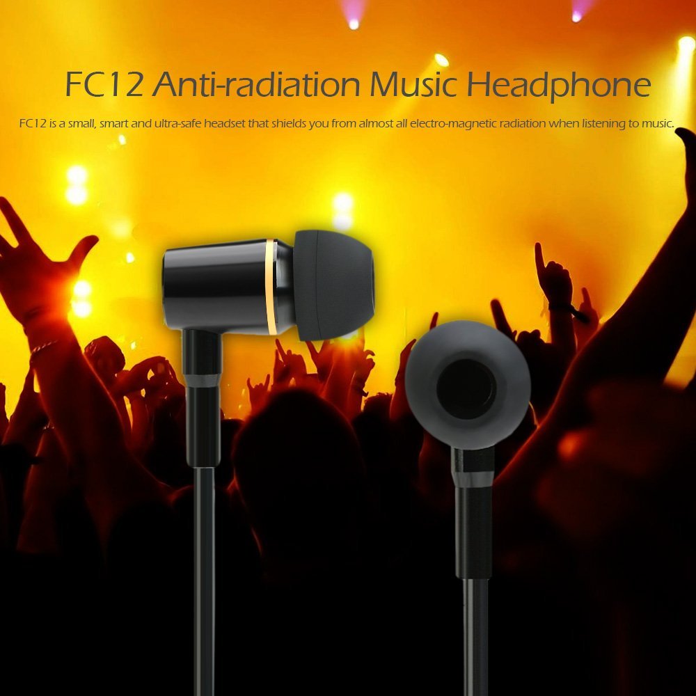 Навушники Docooler FC12 Stereo Music Audio 3.5 мм Anti Radiation Air Tube In-Ear з мікрофоном Чорний для смартфонів настільних комп'ютерів ноутбуків планшетів ПК, фото №7
