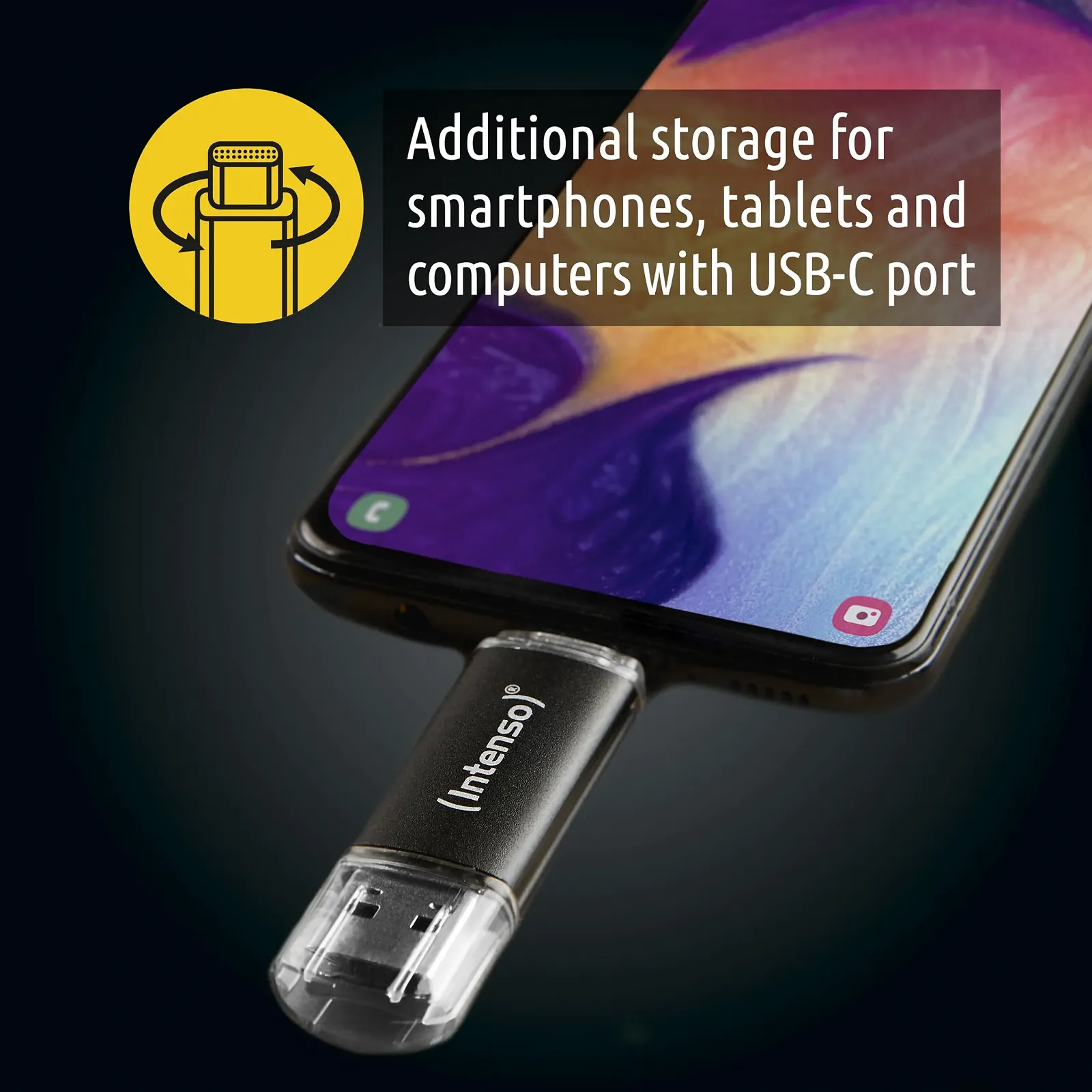 USB флеш-накопичувач Intenso Twist Line 64GB Dual USB 3.2 Gen 1x1 USB-C USB-A Anthracite, фото №6