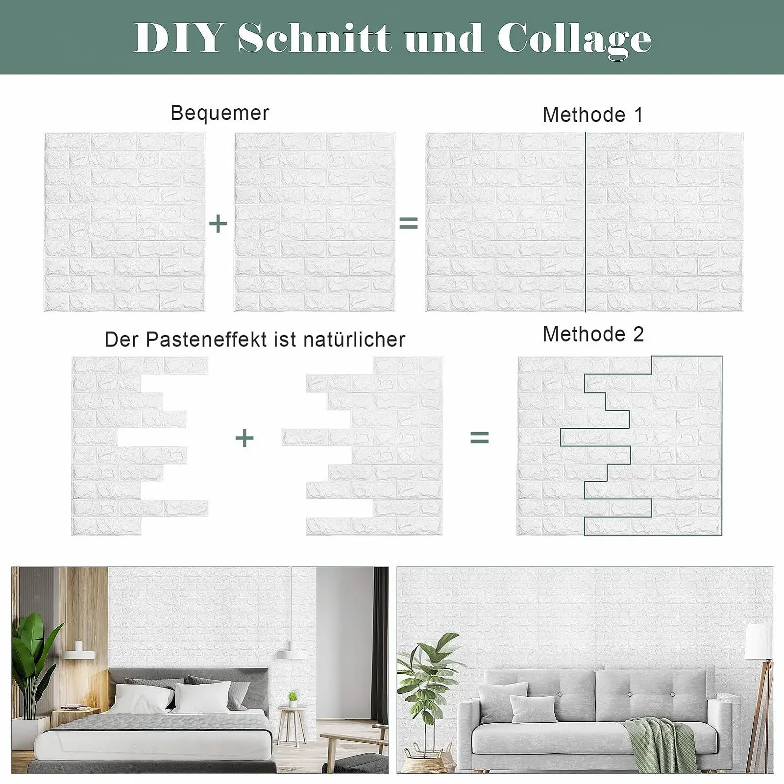 3D-шпалери AllRight Stone-Look Wall Panels Brick Wall Sticker 10 шт., фото №4