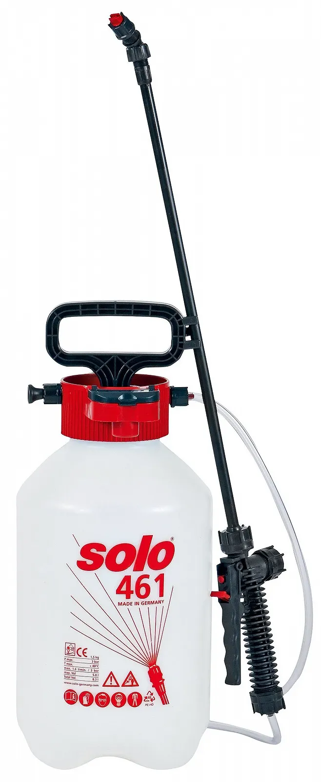Ручной опрыскиватель Solo 5 L 45 psi с поршневым насосом и трубкой, фото №1
