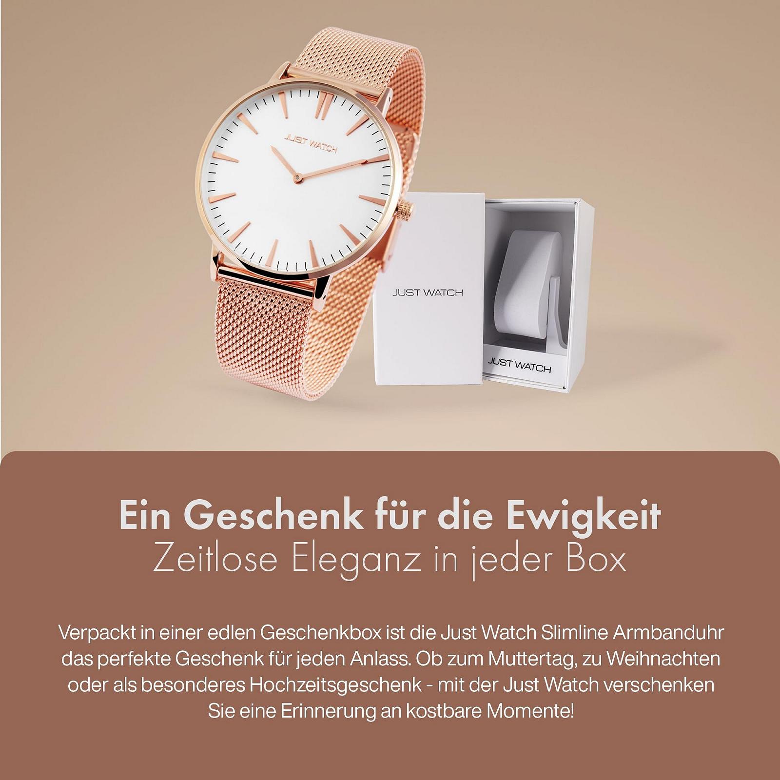 Женские часы Just Watch, нержавеющая сталь, сетчатый браслет, 2 стрелки, длина 23.5 см, диаметр 41 мм, ширина 20 мм, розовое золото, Retro, фото №6