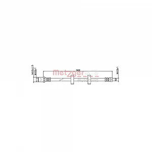 Тормозной шланг METZGER 4111487 для IVECO, передний левый/правый - Фото 1