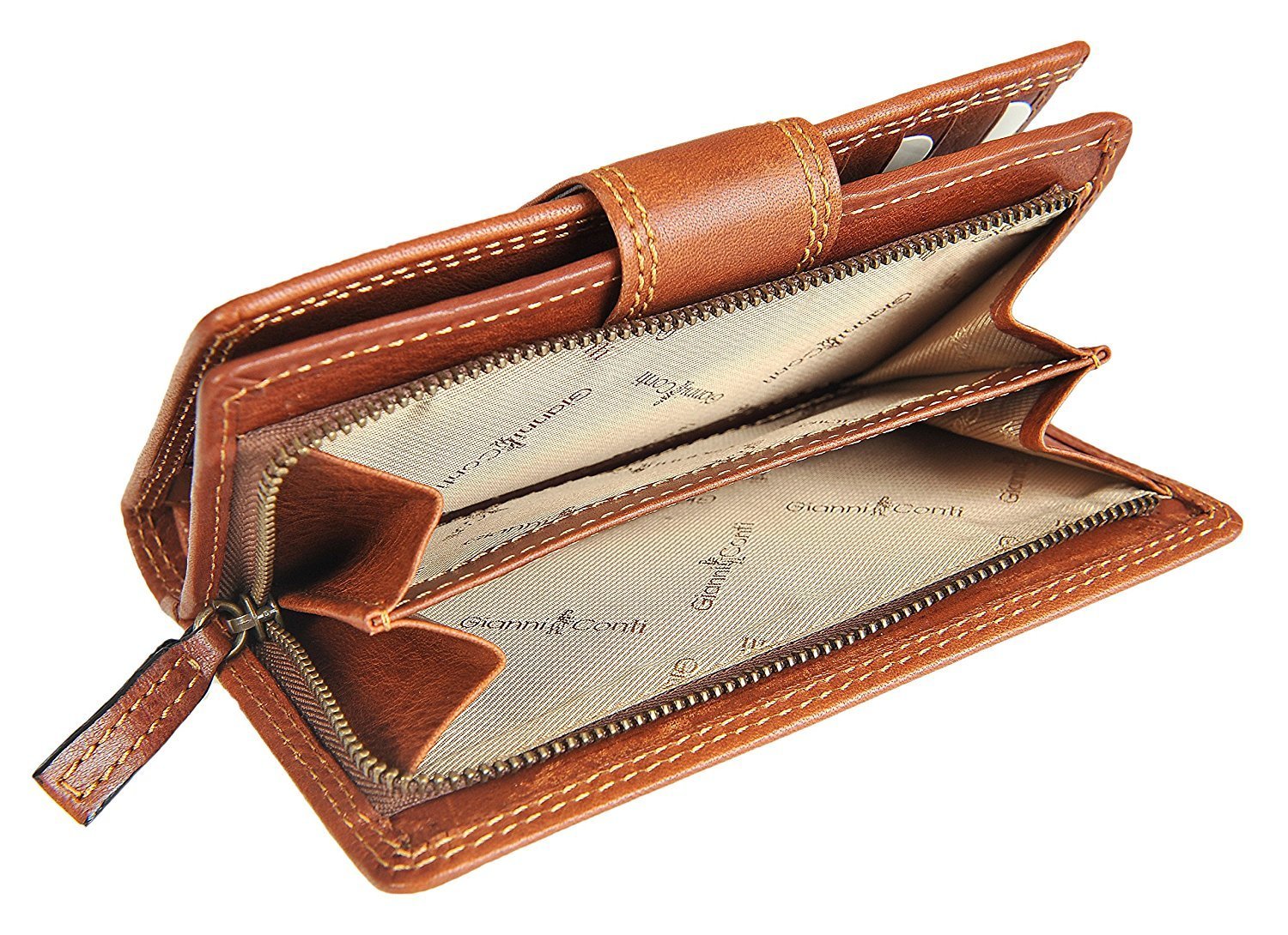 Гаманець Gianni Conti Superior Fine Italian Leather Medium 16 Card 918046 Tan, фото №5