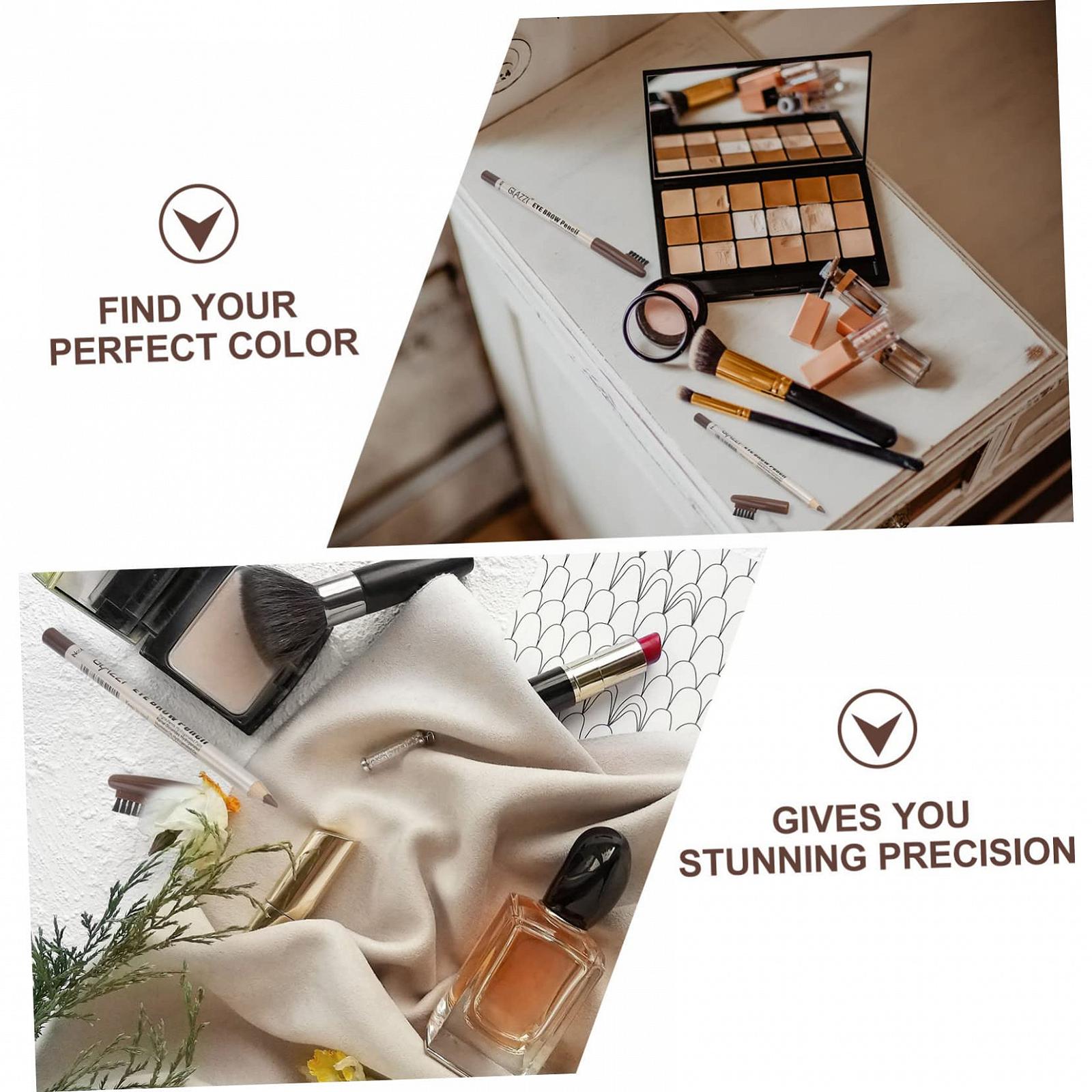 Олівець для брів Minkissy з пензлем 12 шт., фото №4