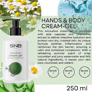 Крем для рук та тіла SNB Professional Gel з капсулами алое та ромашкою 250 мл synthetic.ua - Фото 1