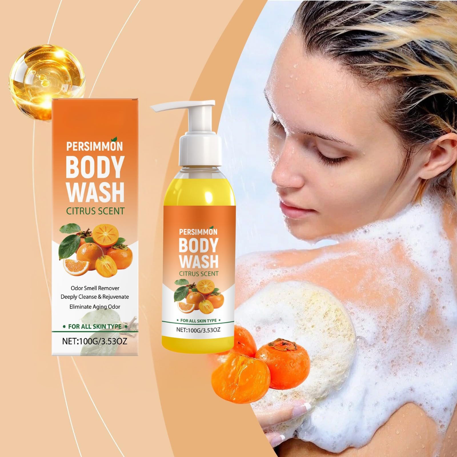 Гель для душу Persimmon з ароматом цитруса дезодоруючий 1 шт., фото №4