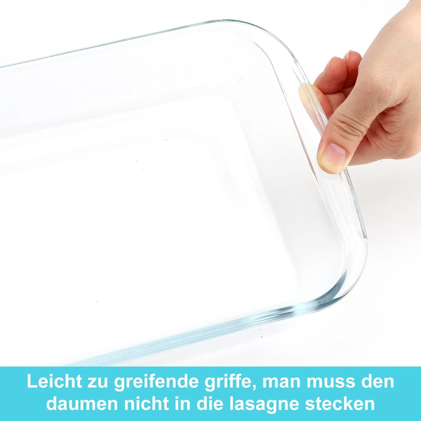 Стеклянная форма для запекания глубокая прямоугольная прозрачная 1,5 л, фото №6