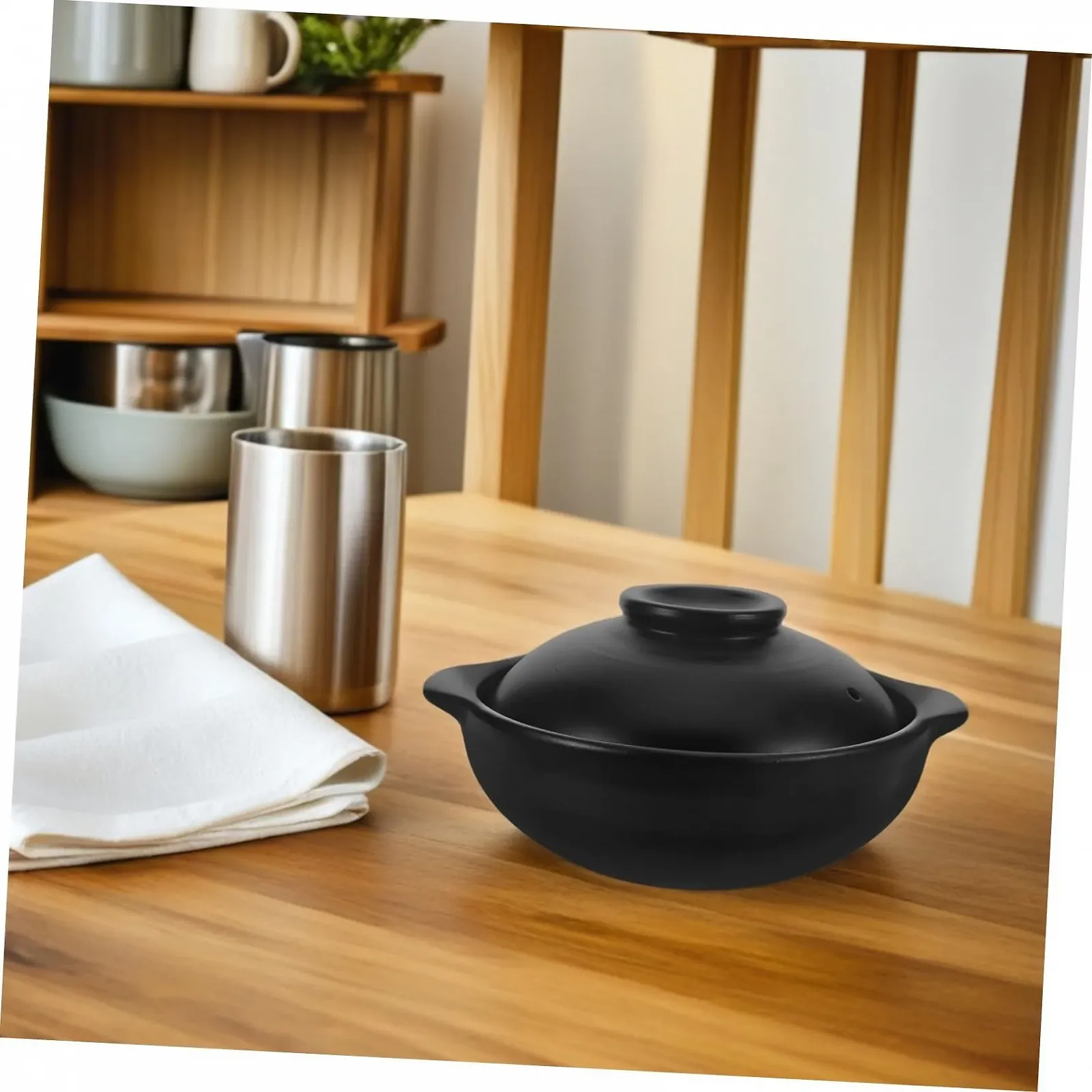 Кастрюля керамическая с крышкой термостойкая для супов рагу и риса, фото №6